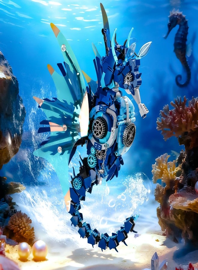 BNG Mechanical Seahorse Building Set for Adult,Movable Ocean Animal with Display Stand,Sea Fish Building Block Toy,Home Decor Gift for Adults Teens Kids Boys Ages 8+(1003PCS) - Image 2